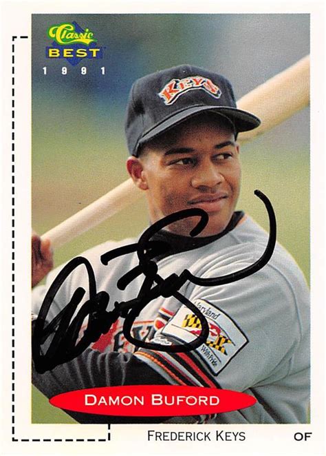 Damon Buford Autographed Baseball Card Minor League FT 1991 Classic