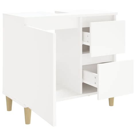 Dioche Armoire De Salle De Bain Blanc X X Cm Bois D Ing Nierie