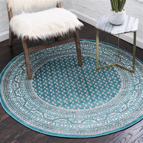 Teal 8 X 8 Tribeca Round Rug Esalerugs