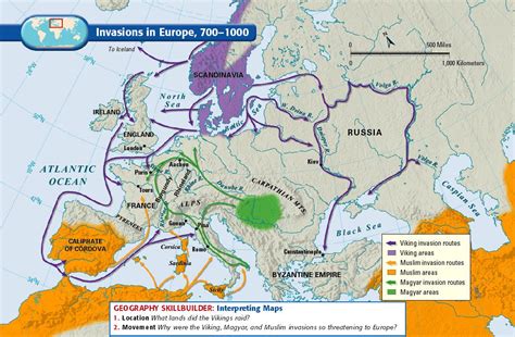 Invasions In Europe 700 1000 European History History Geography