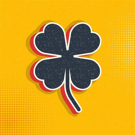 Leaf Clover Sign Pop Art Style Vector Icon Saint Patrick Symbol