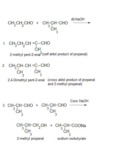 What product will be formed on reaction of propanal with 2 ...