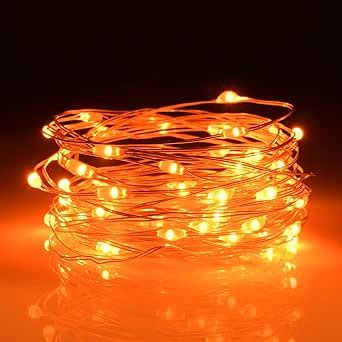 Aifulo Orange Fairy Lights M Led Orange Halloween Lights Battery