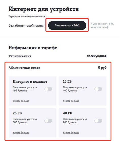 Тарифный план «Интернет для устройств» Теле2