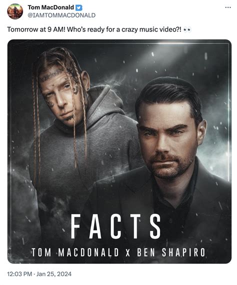 Music Video? | Ben Shapiro and Tom MacDonald's Rap Song "Facts" | Know ...