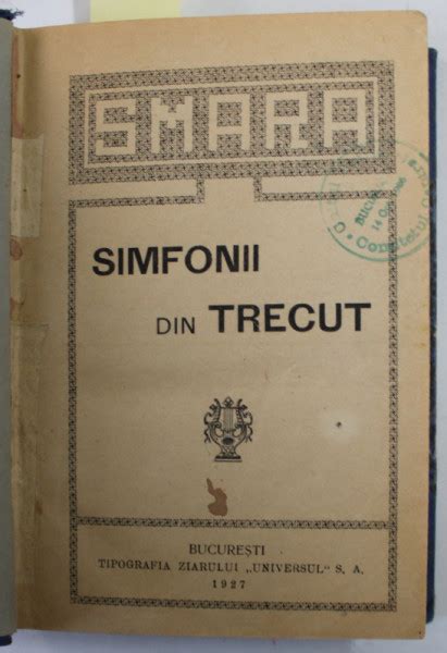 Simfonii Din Trecut De Smara Fragmente Istorice De Constantin