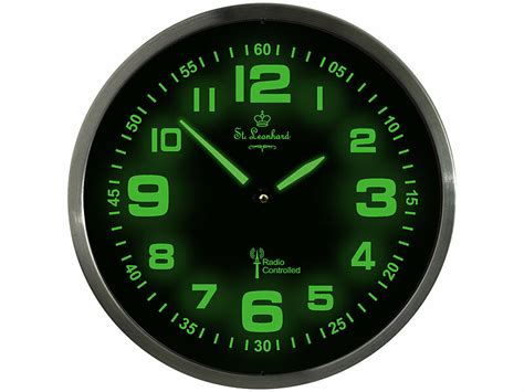 Horloge murale radio pilotée phosphorescente Horloges Pearl be