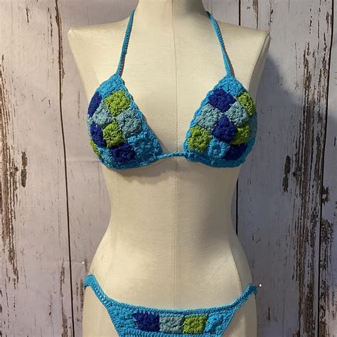Crochet Bikini Handmade In Bali Circa 1999 Never Depop