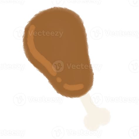 Fried Chicken Thigh Cartoon Illustration 35907812 Png