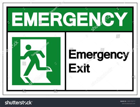 Emergency Exit Symbol Sign Vector Illustration Stock Vector (Royalty ...