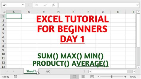 Excel Tutorial For Beginners Youtube