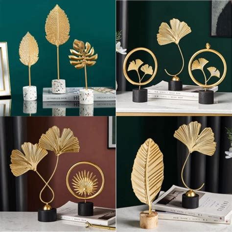 Creative Gold Home Decoration Accessories Modern Flowers Ornaments