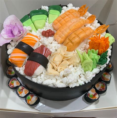 Handmade Edible Sushi Cake Topper Fondant Sushi Decorations Etsy