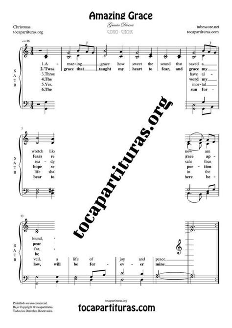 Amazing Grace Satb Sheet Music For Choir With Lyrics Pdf And Midi Tienda Online Partituras