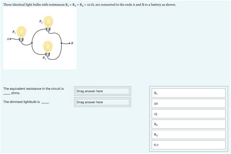 Solved Three Identical Light Bulbs With Resistances Chegg