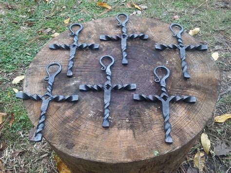 Hand Forged Shepherds Hook Twisted Backsmiths Cross Etsy Forging