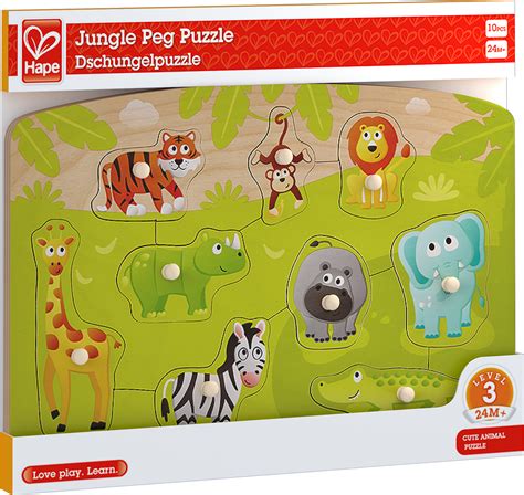 Jungle Animals Wooden Peg Puzzle - Hape