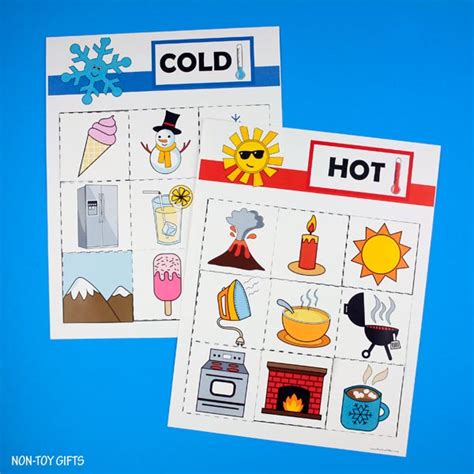 Hot And Cold Sorting Activity With TEMPLATE Non Toy Gifts