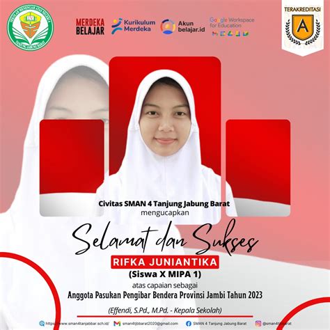 Selamat Kepada Anggota Paskibra Provinsi Jambi Dari Sman Tanjung