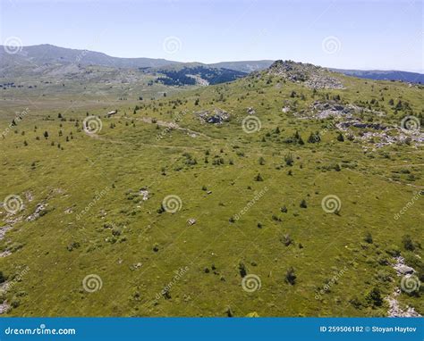 Aerial View Of Vitosha Mountain Near Kamen Del Peak Bulgaria Stock