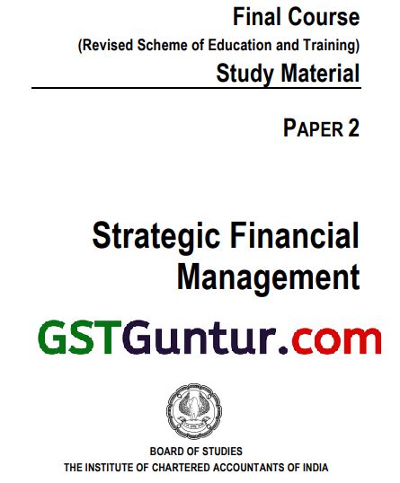 CA Final Strategic Financial Management Study Material Notes CA Final