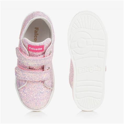 Falcotto by Naturino - Girls Pink Glitter Trainers | Childrensalon