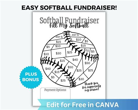 Softball Fundraiser Editable Softball Fundraiser Printable Easy