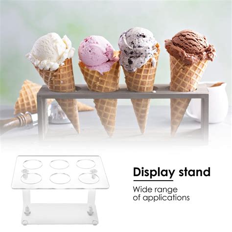 Ice Cream Cone Holder Stand 6 Holes Removable Ice Cream Cone Holder