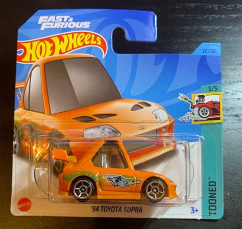 Hot Wheels 1994 Toyota Supra-orange-tooned-short Card hard to Find ...