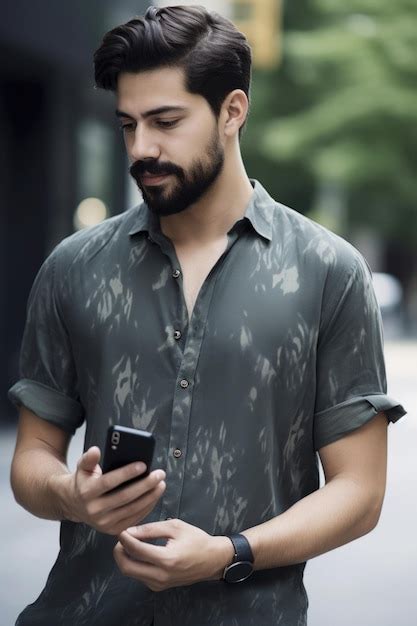 Captura recortada de un hombre usando su teléfono celular mientras está