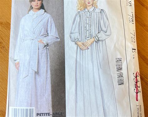 1987 Mccalls Sewing Pattern Laura Ashley 3323 Misses Romantic Long Night Shirt Nightgown With