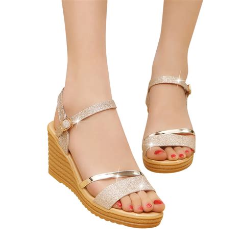 Bohemian Women Sandals Ankle Strap Platform Wedges For Female Shoes