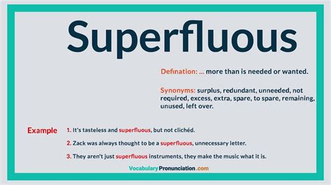 How To Pronounce Superfluous L Definition Meaning Example And