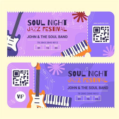 vector hand drawn concert ticket template