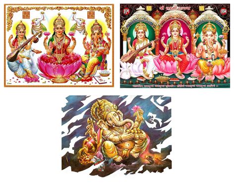 Set Of 3 Hindu Deity Posters