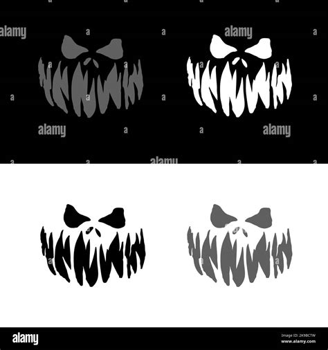 Halloween Pumpkins Carved Silhouettes Template Vector Image Stock