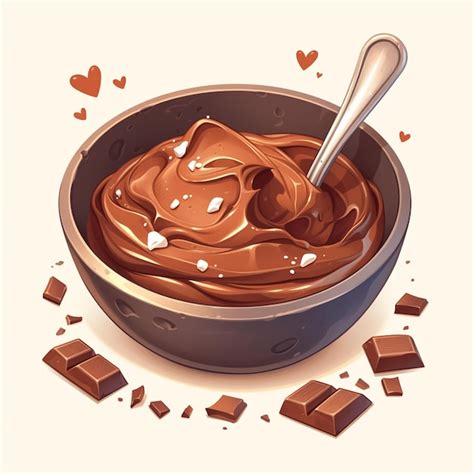 Premium Vector Silky Chocolate Mousse Rich Cartoon Style