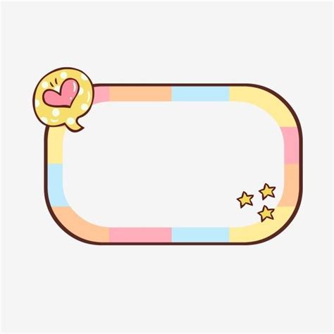 a cartoon frame with stars and a heart on the top, in pastel colors