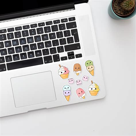 Cute Ice Cream Kawaii Stickers Pack of 4. Dessi Designs