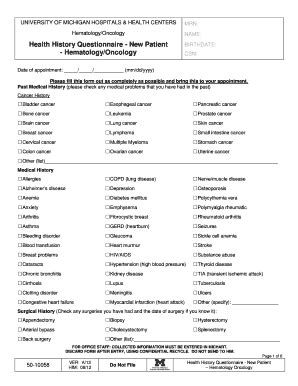 Fillable Online Cancer Med Umich 2012 2013 School Age Registration Form