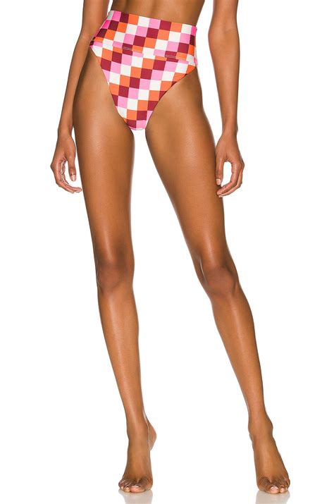 Beach Riot Highway Bikini Bottom In Sangria Checkers Revolve