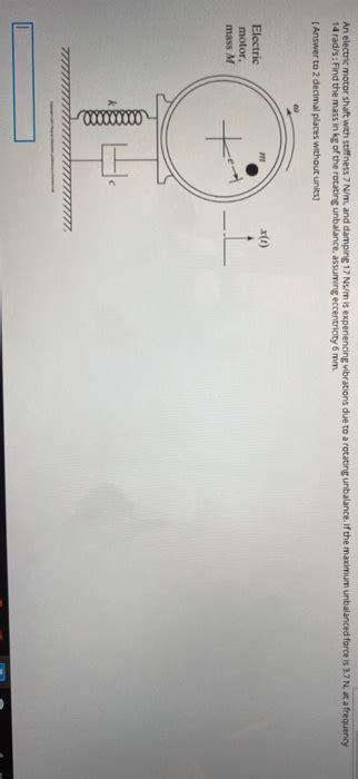 Solved An Electric Motor Shaft With Stiffness 7 N M And