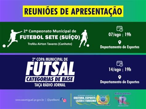 Reuni Es V O Apresentar O Municipal De Futebol Sete E Da Copa Municipal