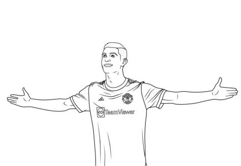 Coloriage Cristiano Ronaldo joyeux dessin gratuit à imprimer