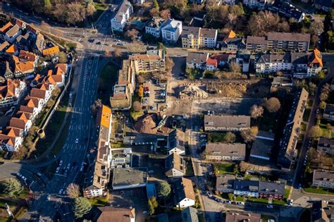 Hattingen aus der Vogelperspektive Abriß und Entsorgungsarbeiten an