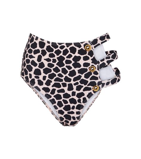 Della Giraffe Print Bikini Bottoms In Black Alexandra Miro Mytheresa