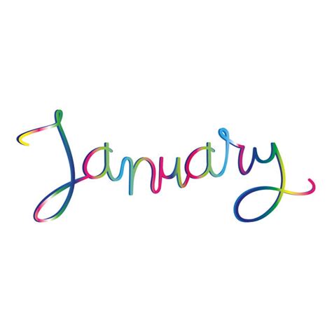 Januar Monat Schriftart Png Und Eps Bunte Januar Monat Png Und