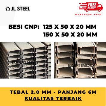 Jual BESI CNP Kanal C 125 150 X 50 X 20 X 6meter SNI FULL Tebal