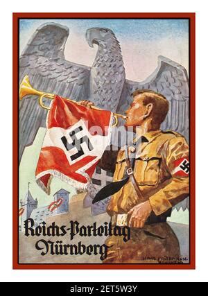 Vintage Nazi Propaganda Reichs Parteitag Nurnberg German Eagle