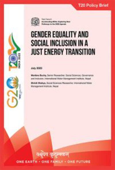 Gender Equality And Social Inclusion In A Just Energy Transition